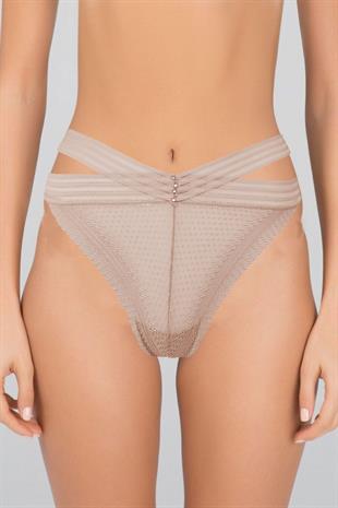 Kadın Dantel Çapraz Lastikli İpli Tanga String Külot