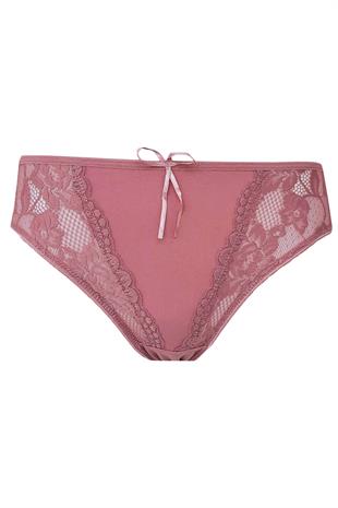 Kadın Dantel Detaylı Külot Pamuklu Renkli Güpürlü Bikini