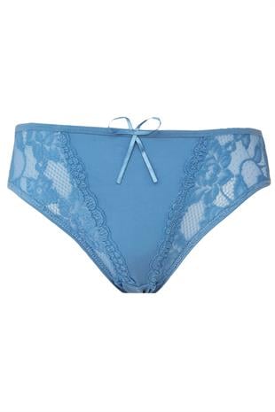 Kadın Dantel Detaylı Külot Pamuklu Renkli Güpürlü Bikini