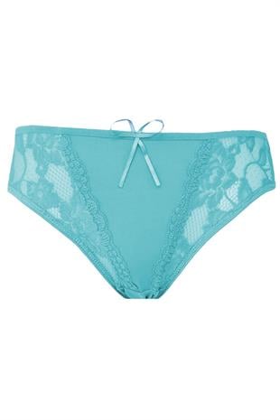 Kadın Dantel Detaylı Külot Pamuklu Renkli Güpürlü Bikini