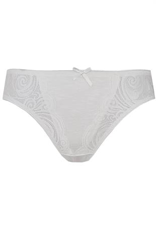 Kadın Dantel Detaylı Özel Doku Bikini Külot Viskon Rahat