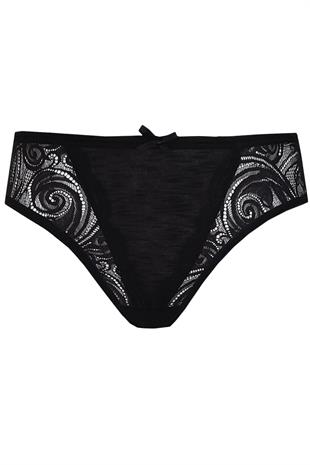 Kadın Dantel Detaylı Özel Doku Bikini Külot Viskon Rahat