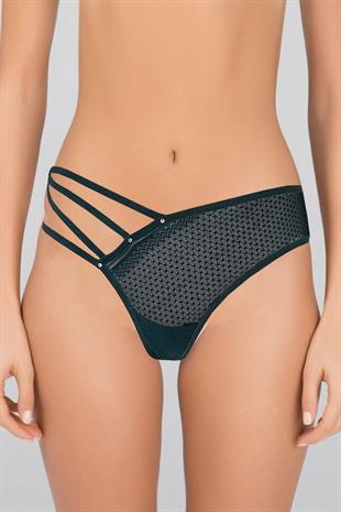 Kadın Dantel Detaylı Transparan Tanga String Külot