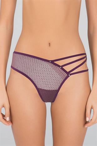 Kadın Dantel Detaylı Transparan Tanga String Külot