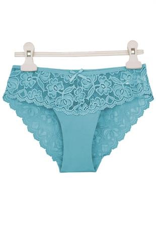 Kadın Dantel Külot Pamuklu Renkli Güpürlü Bikini 