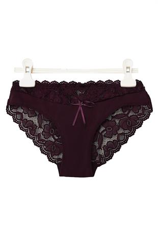 Kadın Dantel Külot Pamuklu Renkli Güpürlü Bikini Yumuşak