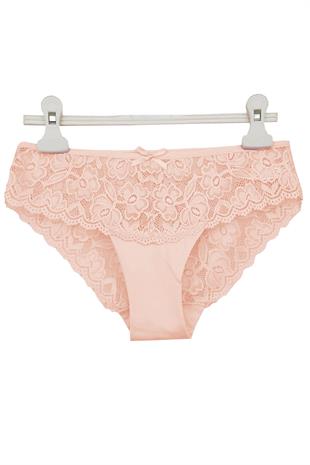 Kadın Dantel Külot Pamuklu Renkli Güpürlü Bikini 