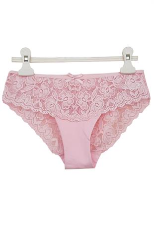 Kadın Dantel Külot Pamuklu Renkli Güpürlü Bikini 