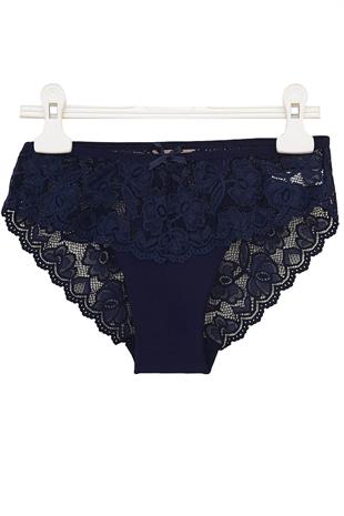 Kadın Dantel Külot Pamuklu Renkli Güpürlü Bikini 