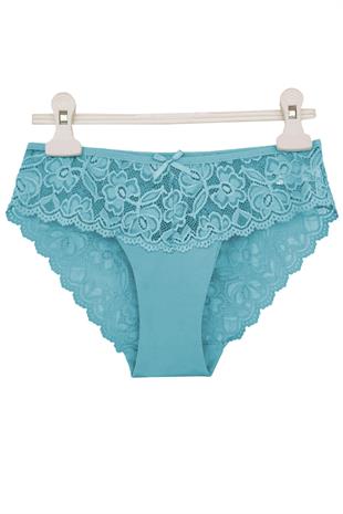 Kadın Dantel Külot Pamuklu Renkli Güpürlü Bikini 