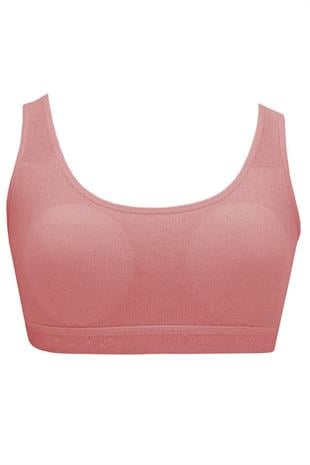 Kadın Geniş Askılı Büyük Beden Büstiyer Sporcu Pedli Sütyen Penye