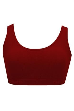 Kadın Geniş Askılı Büyük Beden Büstiyer Sporcu Pedli Sütyen Penye