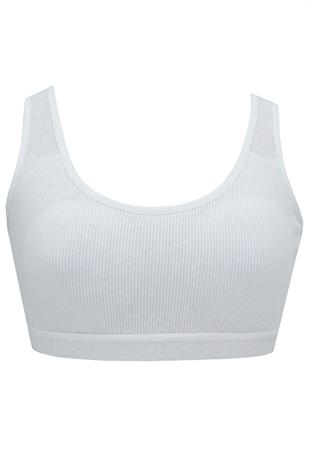 Kadın Geniş Askılı Büyük Beden Büstiyer Sporcu Pedli Sütyen Penye