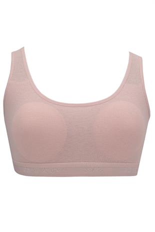 Kadın Geniş Askılı Büyük Beden Büstiyer Sporcu Pedli Sütyen Penye