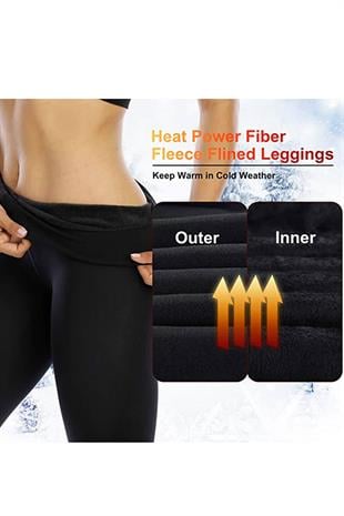 Kadın İçi Peluş Termal Tayt Bilek Bantlı Esnek Extra Sıcak 