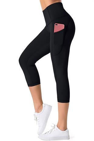 Kadın Yüksekbel Toparlayıcı Cepli Sporcu Kapri Tayt Yoga Pilates