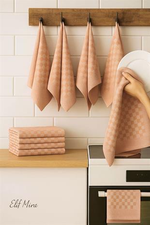 Kare Desenli Mutfak Kurulama Bezi Seti 10’lu 50x70 cm CasaLine