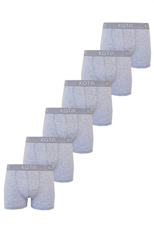 Kota 6lı Erkek Likralı Boxer Pamuklu Esnek Rahat Renkli Paçalı