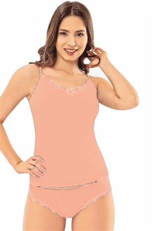 Kota Kadın Alt Üst Takım Düz Renk Pamuklu Atlet-Bikini  6303