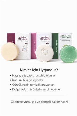 Kuru ve Hassas Ciltler İçin Besleyici 3 lü Doğal Sabun Bakım Seti