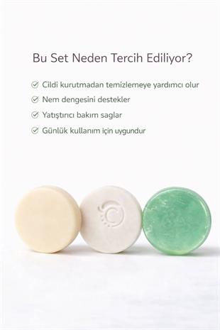 Kuru ve Hassas Ciltler İçin Besleyici 3 lü Doğal Sabun Bakım Seti