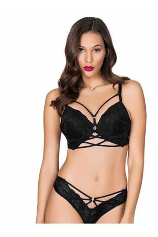 Le Jardin 5025 Şeritli Dantel Pushup Destekli Sütyen Takımı Katty