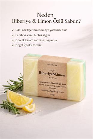 Limon & Biberiye Yağlı Cilt Bakım Sabunu- 120 gr