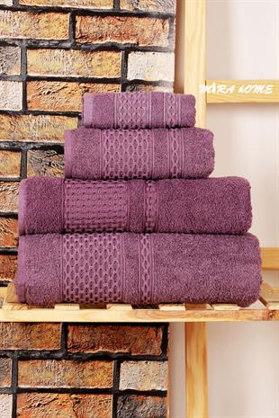 Mira Home 4 Parça Banyo Havlu Takımı Melodi Desen