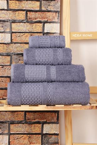 Mira Home 4 Parça Banyo Havlu Takımı Melodi Desen