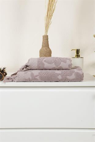 Mira Home Jakarlı Saçaklı Banyo Havlu Takımı Soft Pamuklu Maria Grace