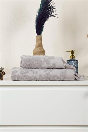 Mira Home Jakarlı Saçaklı Banyo Havlu Takımı Soft Pamuklu Maria Grace