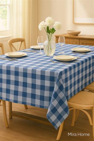Mira Home Kareli Masa Örtüsü Sofra Bezi 160X220 Cm Rustik