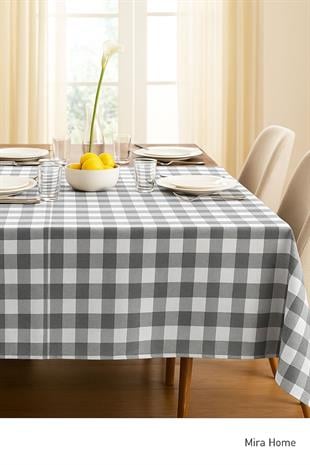 Mira Home Kareli Masa Örtüsü Sofra Bezi 160X220 Cm Rustik
