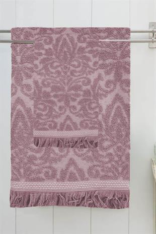 Mira Home Saçaklı Lüks Banyo Havlu Takımı %100 Pamuk Lalezar
