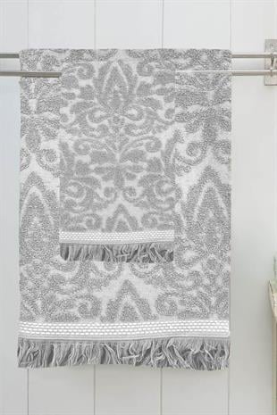 Mira Home Saçaklı Lüks Banyo Havlu Takımı %100 Pamuk Lalezar