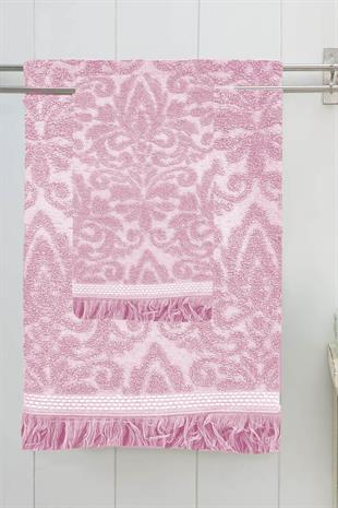 Mira Home Saçaklı Lüks Banyo Havlu Takımı %100 Pamuk Lalezar