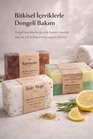 Saç ve Saç Derisi Bakımı İçin Onarıcı 3 lü Doğal Sabun Seti