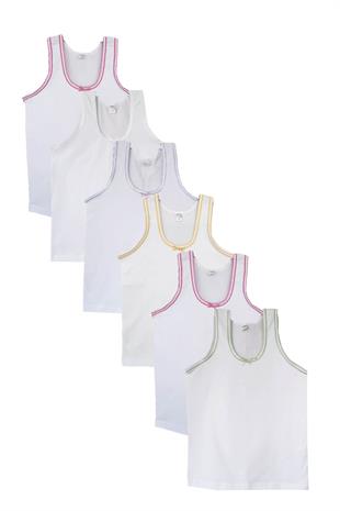 Seher Yıldızı 6 lı Geniş Askılı Kız Çocuk Penye Pamuklu Atlet