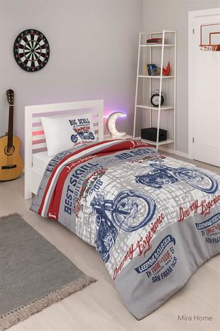 Tek Kişilik Genç Erkek Çocuk Nevresim Takımı Motorcycle