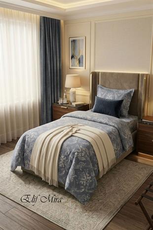 Tek Kişilik Nevresim Takımı Lastikli Çarşaflı Pamuklu Vintage