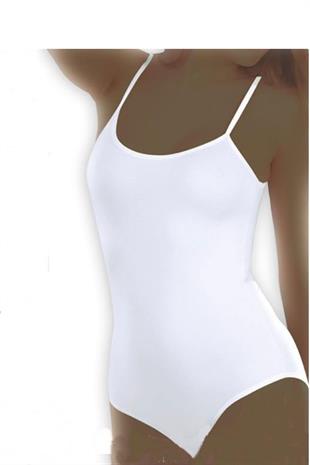 Tekkaplan İç Giyim İp Askılı Likralı Kadın Çıtçıtlı Body Atlet