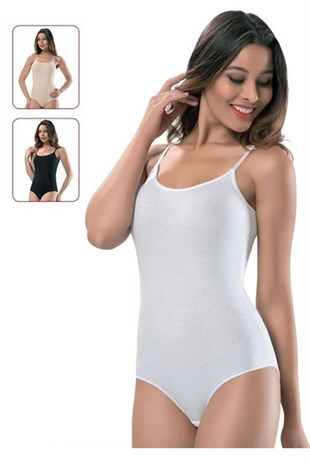 Tutku 6lı Kadın İp Askılı Kancalı Çıtçıtlı Body Likralı Zıbın 0148