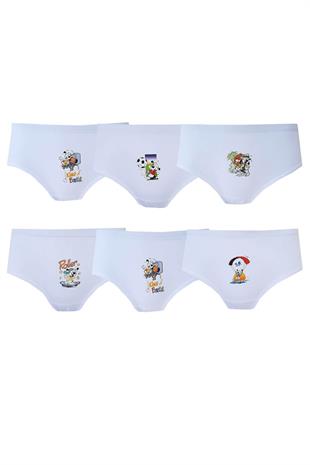Tutku İç Giyim 6lı Kız Çocuk Baskılı Bato Pamuklu Slip Külot