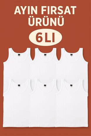 Tutku İç Giyim Erkek Çocuk Askılı Ribana Atlet 6 lı Paket