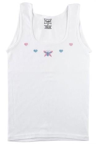 Tutku İç Giyim Geniş Askılı İşlemeli Kız Çocuk Atlet 3 Lü Paket