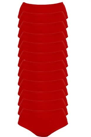 Tutku İç Giyim Kadın Yüksek Bel Bato Külot 12li Paket Rahat Form