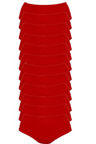 Tutku İç Giyim Kadın Yüksek Bel Bato Külot 12li Paket Rahat Form