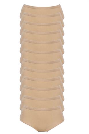 Tutku İç Giyim Kadın Yüksek Bel Bato Külot 12li Paket Rahat Form