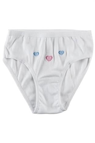 Tutku İç Giyim Kız Çocuk İşlemeli Slip Külot 12 li Paket