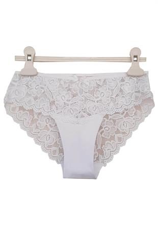 Tutku Kadın Dantel Külot Pamuklu Renkli Güpürlü Bikini 